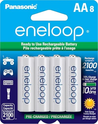 Panasonic Eneloop AA Rechargeable Batteries (8-Pack)
