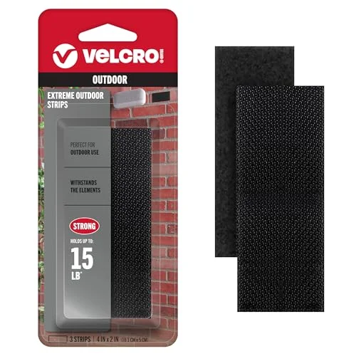 VELCRO Brand Extreme Outdoor Strips, 4in x 2in (3 Sets)