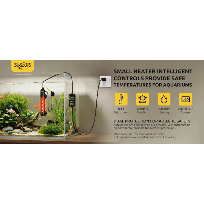 SEAOURA 25W Mini Aquarium Heater